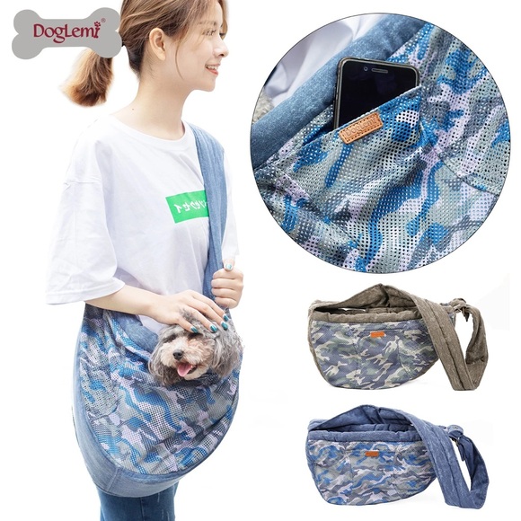 Dog Lemi Grey Sling For Cat Or Dog Camouflaged Carrier Size Medium Super Comfy - Picture 1 of 4